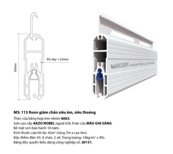 Lá cửa cuốn Boodoor MS 113