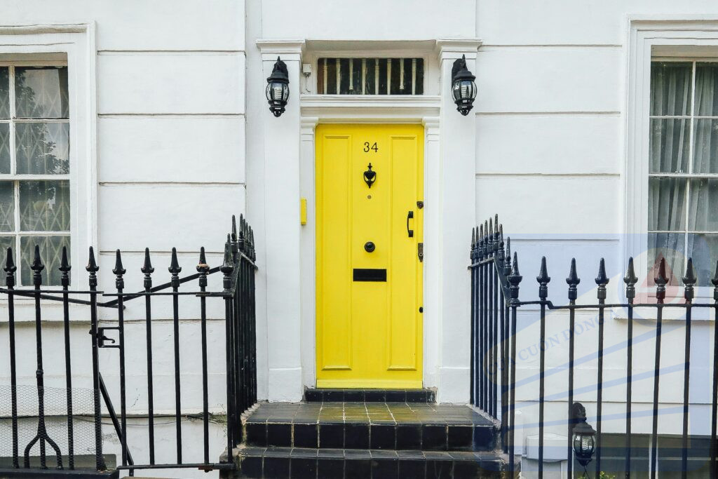 closed yellow door